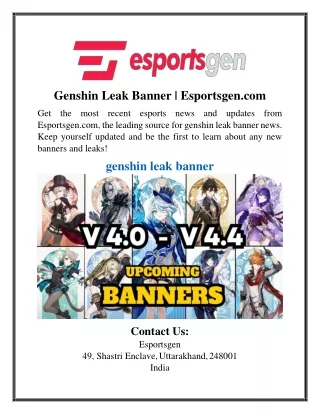 Genshin Leak Banner | Esportsgen.com