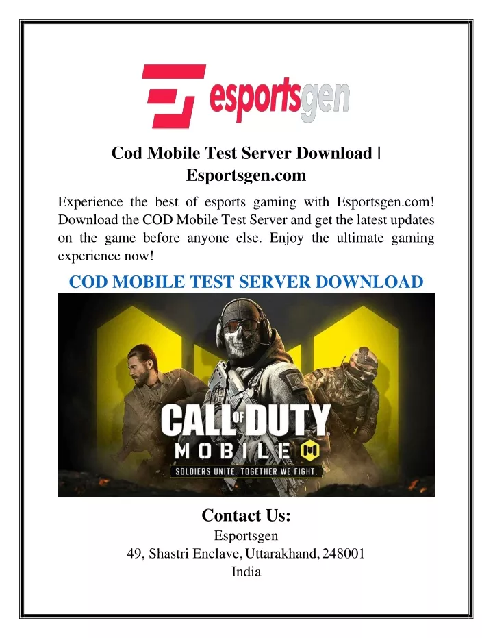 cod mobile test server download esportsgen com