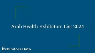 Arab Health Exhibitor Email List 2024
