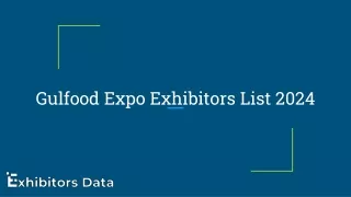Gulfood Expo Exhibitor Email List 2024