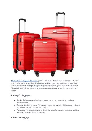 Luggage regulation Of Alaska Airlines