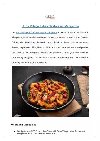 Curry Village Indian Restaurant Mangerton pdf