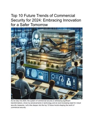 Top 10 Future Trends in Commercial Security for 2024