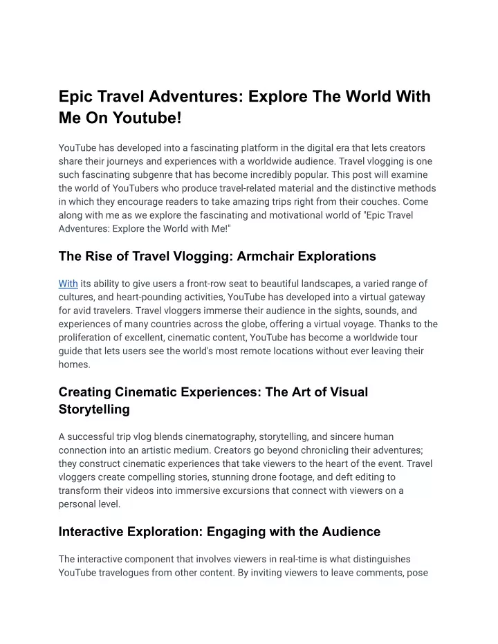 epic travel adventures explore the world with