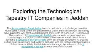 exploring the technological tapestry it companies