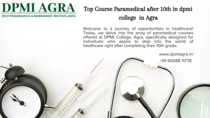 top course paramedical after 10th in dpmi college