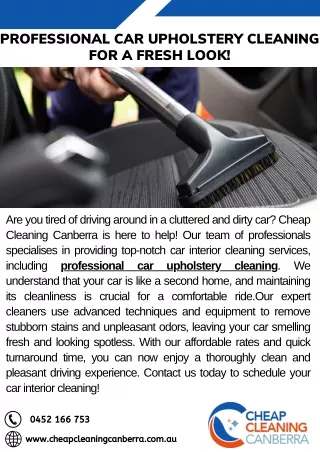 Professional Car Upholstery Cleaning for a Fresh Look!
