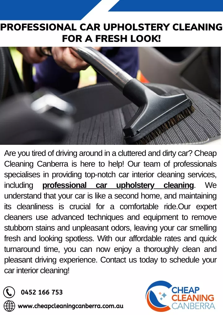 professional car upholstery cleaning for a fresh