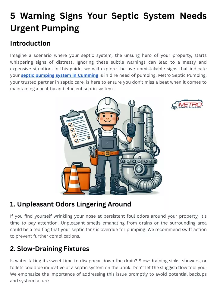 5 warning signs your septic system needs urgent