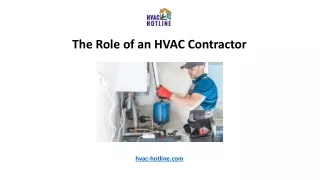The Role of an HVAC Contractor
