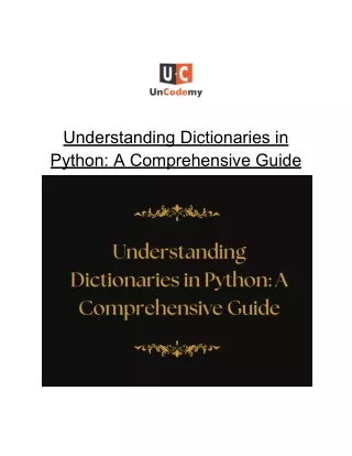 Understanding Dictionaries in Python_ A Comprehensive Guide