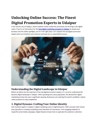 unlocking online success the finest digital