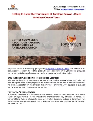 Getting to Know the Tour Guides at Antelope Canyon - Dixies Antelope Canyon Tours