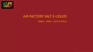 Air Factory Salt Dutch Apple E-Liquid 50mg – Premium 30ml Vape