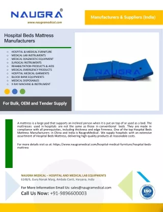 Hospital Beds Mattress Manufacturers