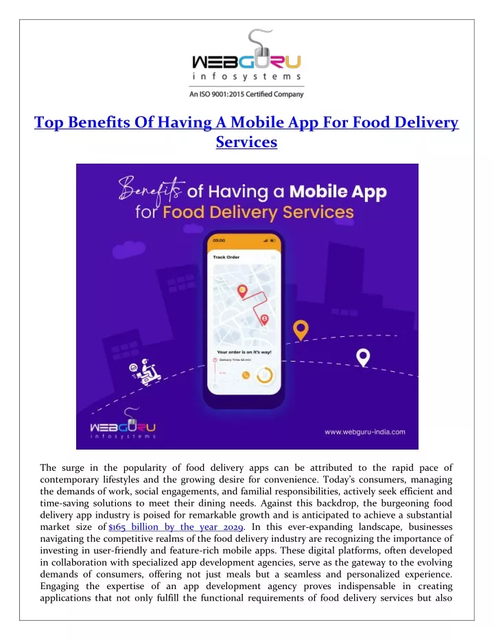 top benefits of having a mobile app for food