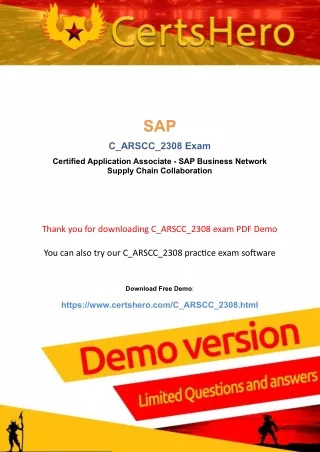 Most Up-To Date  SAP C_ARSCC_2308 Dumps And Logical Practice Exam Questions