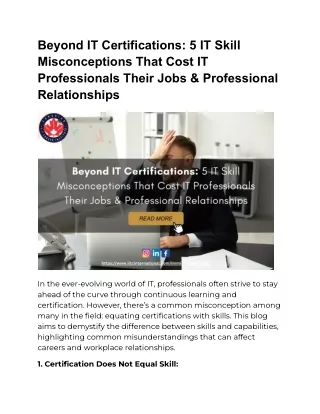 Beyond IT Certifications_ 5 IT Skill Misconceptions That Cost IT Professionals Their Jobs & Professional Relationships