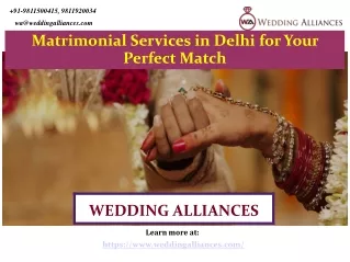 Matrimonial Services in Delhi for Your Perfect Match