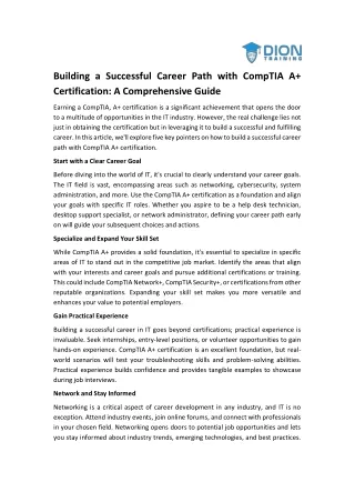 building a successful career path with comptia