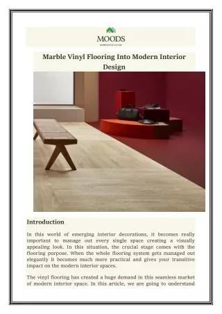 Marble Vinyl Flooring For Elegant Interiors