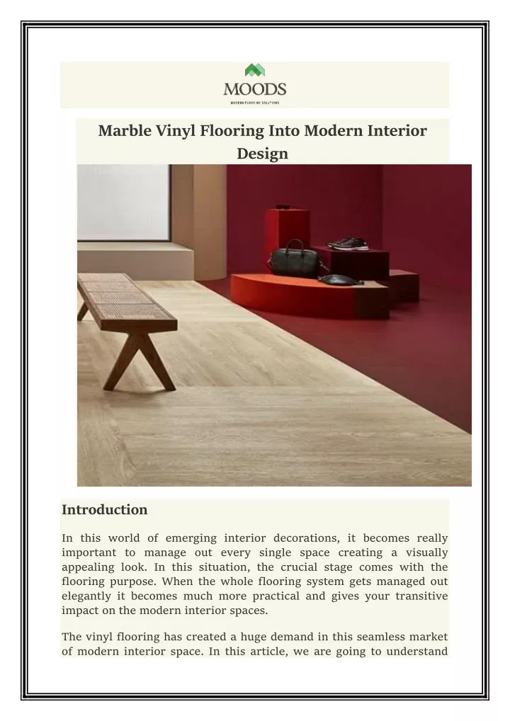 marble vinyl flooring into modern interior design
