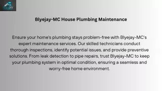 Blyejay-MC House Plumbing Maintenance