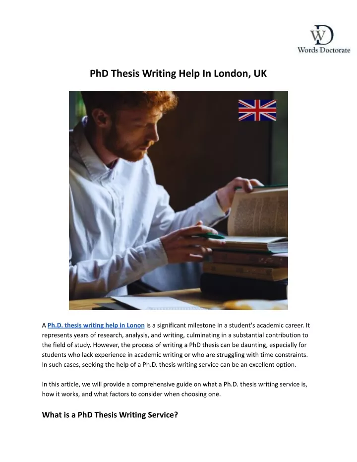 phd thesis writing help in london uk