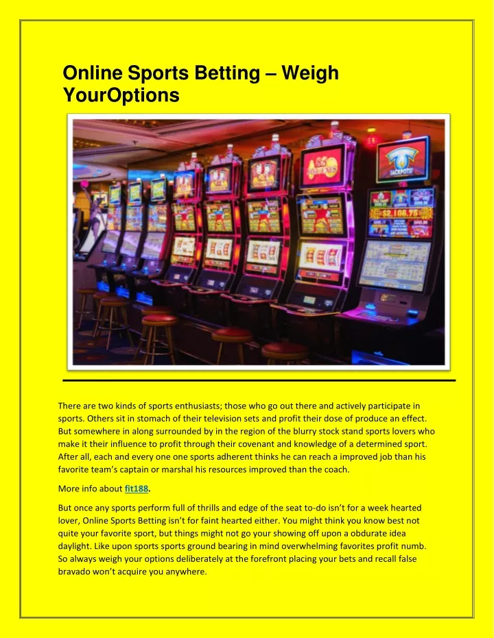 online sports betting weigh your options