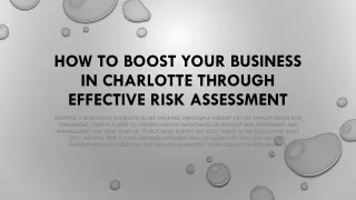 how to boost your business in charlotte through effective risk assessment