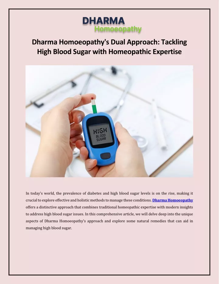 dharma homoeopathy s dual approach tackling high