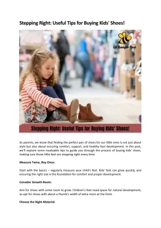 Stepping Right Useful Tips for Buying Kids' Shoes!