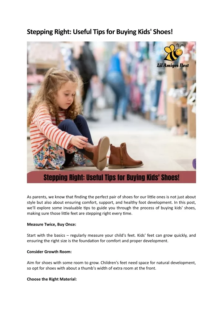 stepping right useful tips for buying kids shoes