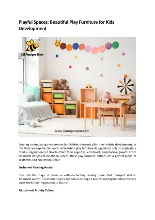 Playful Spaces Beautiful Play Furniture for Kids Development
