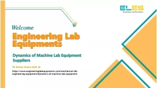 Dynamics of Machine Lab Equipment Suppliers