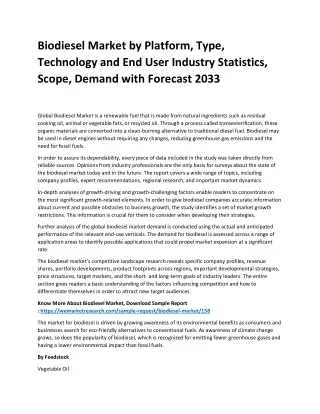 biodiesel market by platform type technology
