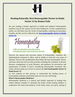 Healing Naturally  Best Homeopathic Doctor in Noida Sector 12 by Homeo Path (1)