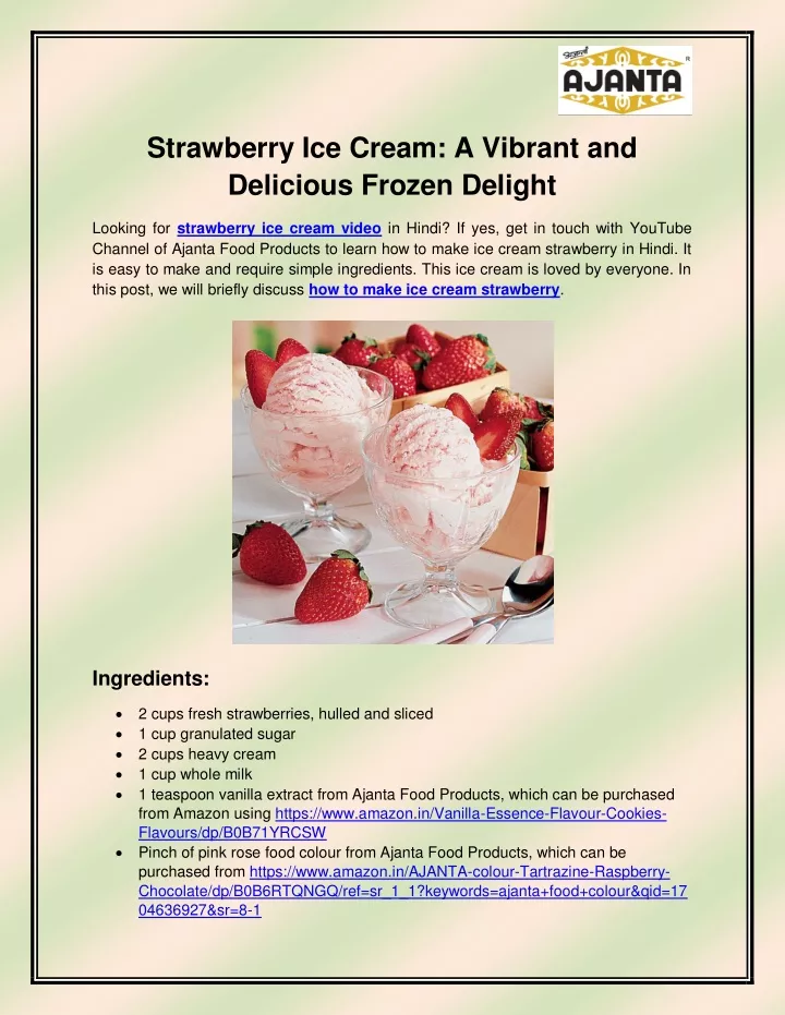 strawberry ice cream a vibrant and delicious