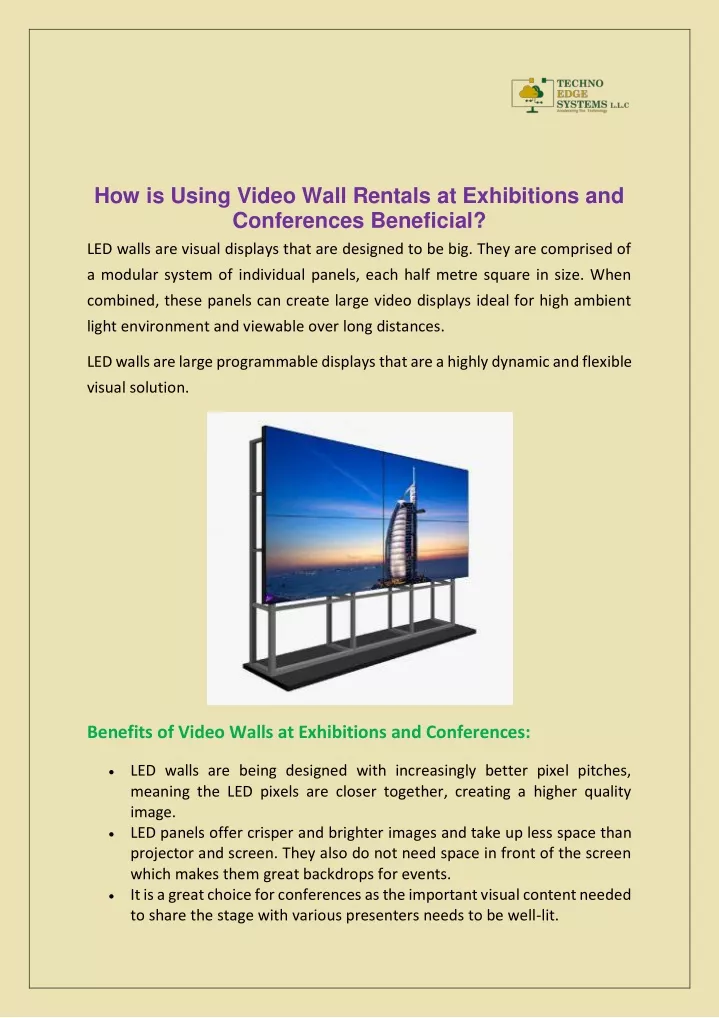how is using video wall rentals at exhibitions