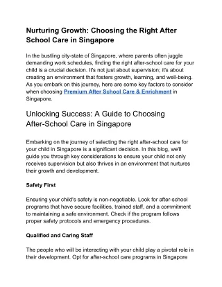 Nurturing Growth_ Choosing the Right After School Care in Singapore
