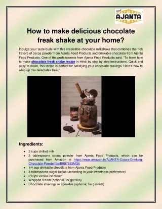 how to make delicious chocolate freak shake