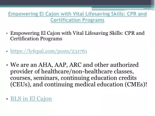 empowering el cajon with vital lifesaving skills cpr and certification programs