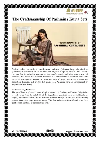 the craftsmanship of pashmina kurta sets