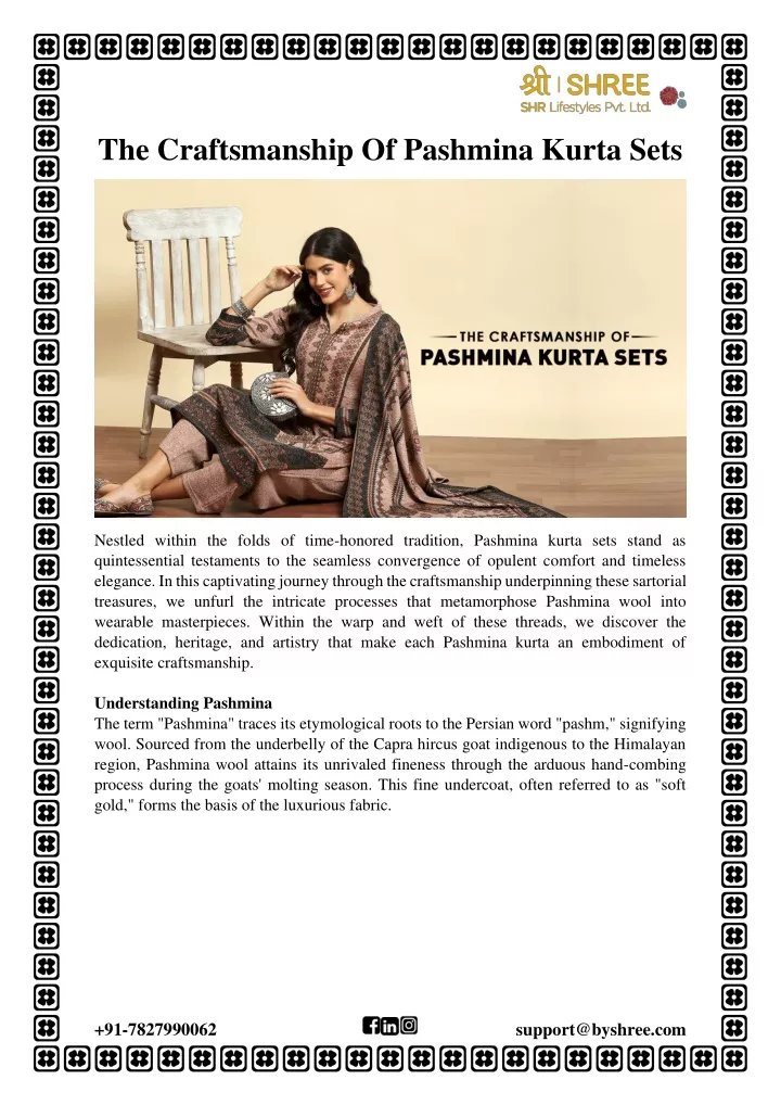 the craftsmanship of pashmina kurta sets