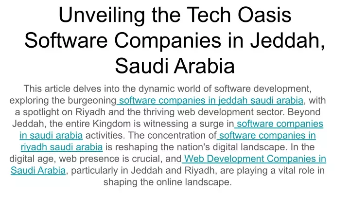 unveiling the tech oasis software companies