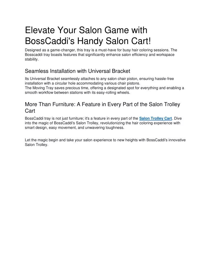 elevate your salon game with bosscaddi s handy
