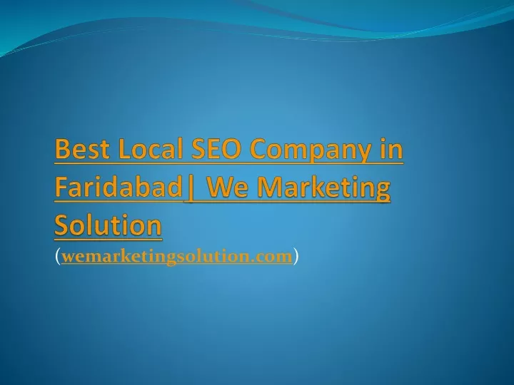 b est local seo company in faridabad we marketing solution
