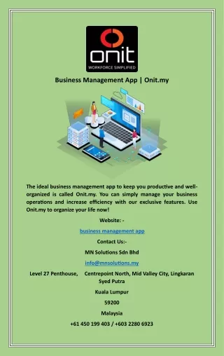 Business Management App  Onit.my