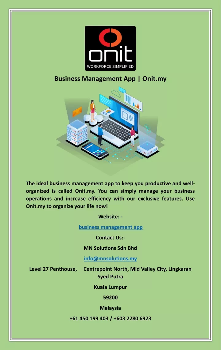 business management app onit my
