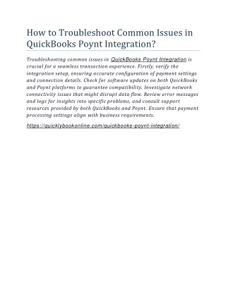 how to troubleshoot common issues in quickbooks